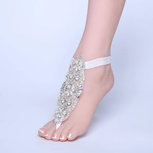 Boho Bridal Foot Chain Lace Ankle Bracelet Barefoot Sandals