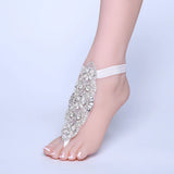 Boho Bridal Foot Chain Lace Ankle Bracelet Barefoot Sandals