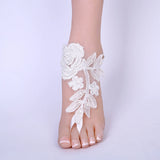 Foot Chain Lace Ankle Bracelet Bridal Beach Wedding Barefoot Sandals