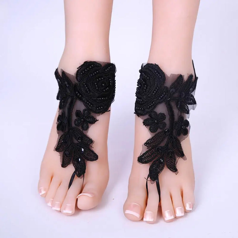 Foot Chain Lace Ankle Bracelet Bridal Beach Wedding Barefoot Sandals