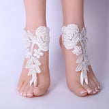 Foot Chain Lace Ankle Bracelet Bridal Beach Wedding Barefoot Sandals