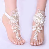 Foot Chain Lace Ankle Bracelet Bridal Beach Wedding Barefoot Sandals Women