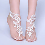 Lace Foot Chain Anklet Bridal Beach Wedding Barefoot Sandals Women