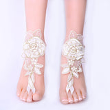 Foot Chain Lace Ankle Bracelet Bridal Beach Wedding Barefoot Sandals Women
