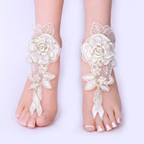 Foot Chain Lace Ankle Bracelet Bridal Beach Wedding Barefoot Sandals Women