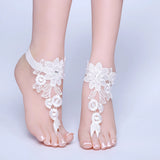 Barefoot Sandals Bridal Beach Wedding Foot Chain Lace Ankle Bracelet