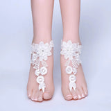 Barefoot Sandals Bridal Beach Wedding Foot Chain Lace Ankle Bracelet