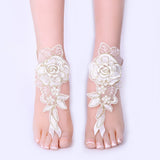Foot Chain Lace Ankle Bracelet Bridal Beach Wedding Barefoot Sandals Women