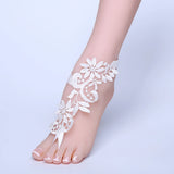 Lace Foot Chain Anklet Bridal Beach Wedding Barefoot Sandals Women