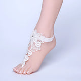 Barefoot Sandals Bridal Beach Wedding Foot Chain Lace Ankle Bracelet