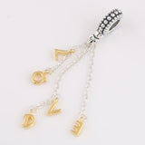 925 Sterling Silver Loved Script Charm Pendant for DIY Bracelets