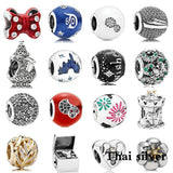 Thai Silver Noble Bow Snowflake Charm Bracelet
