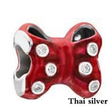 Thai Silver Noble Bow Snowflake Charm Bracelet