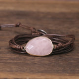 Pink Stone Wrap Bracelet Boho Friendship Women Bracelet