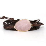 Pink Stone Wrap Bracelet Boho Friendship Women Bracelet