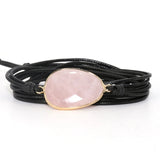Pink Stone Wrap Bracelet Boho Friendship Women Bracelet