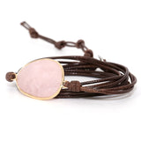Pink Stone Wrap Bracelet Boho Friendship Women Bracelet