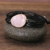 Pink Stone Wrap Bracelet Boho Friendship Women Bracelet