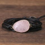 Pink Stone Wrap Bracelet Boho Friendship Women Bracelet