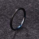 2mm Black+blue Brushed Tungsten Steel Men's Ring Wedding Band T226R
