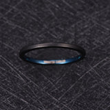 2mm Black+blue Brushed Tungsten Steel Men's Ring Wedding Band T226R