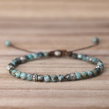 Ocean Jasper Beads Bracelet for Men Women Adjustable Yoga Jewelry