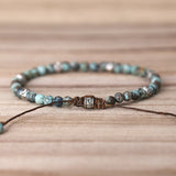 Ocean Jasper Beads Bracelet for Men Women Adjustable Yoga Jewelry