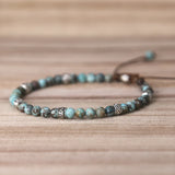Ocean Jasper Beads Bracelet for Men Women Adjustable Yoga Jewelry