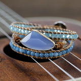 Natural Stone Weaving Friendship Bracelet Crystal Beads Boho Wrap Bracelet