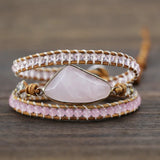 Natural Stone Weaving Friendship Bracelet Crystal Beads Boho Wrap Bracelet