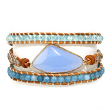 Natural Stone Weaving Friendship Bracelet Crystal Beads Boho Wrap Bracelet