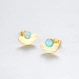 925 Silver Stud Earrings Green Emerald Wedding Anniversary