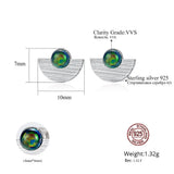 925 Silver Stud Earrings Green Emerald Wedding Anniversary