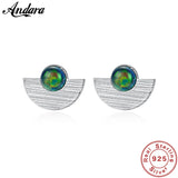 925 Silver Stud Earrings Green Emerald Wedding Anniversary