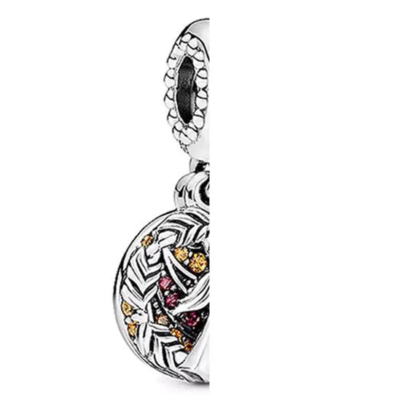 925 Sterling Silver Olaf Dangle Charm Pendant Winter Crystal Bead