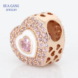 925 Silver Rose Beads String for Pandor Charm Bracelet