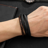 Hand-woven Leather Buddha Wristband Wrap Bracelet