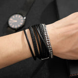 Hand-woven Leather Buddha Wristband Wrap Bracelet