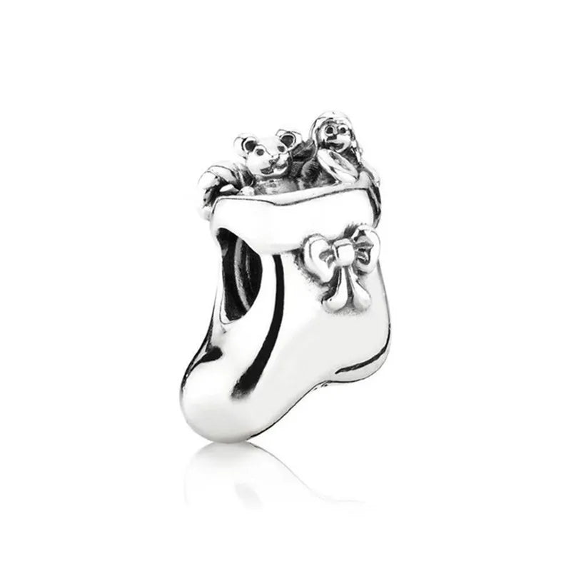 S925 Sterling Silver Flower Beads Clear CZ Charm Women Bracelet DIY