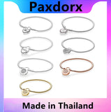 S925 Sterling Silver Smooth Bracelet with Padlock for Women