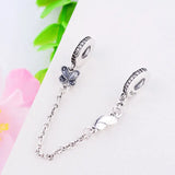 925 Silver Butterfly Beads Safety Chain for Pan Charm Bracelet