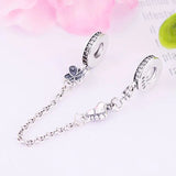 925 Silver Butterfly Beads Safety Chain for Pan Charm Bracelet