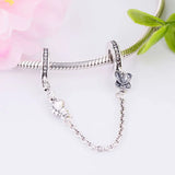 925 Silver Butterfly Beads Safety Chain for Pan Charm Bracelet