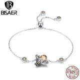 925 Silver Dancing Bees Chain Bracelet For Women