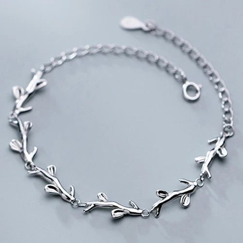 925 Silver Leaves Bracelets for Women Jewelry