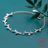 925 Silver Leaves Bracelets for Women Jewelry