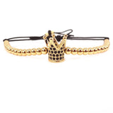 ATOLYEWOLF Black Gun Crown Beads Men Bracelet