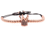 ATOLYEWOLF Black Gun Crown Beads Men Bracelet