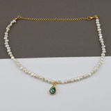 Abalone Pendant Necklace Choker Freshwater Pearl Chain Collar Necklace Women
