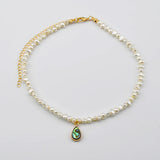 Abalone Pendant Necklace Choker Freshwater Pearl Chain Collar Necklace Women